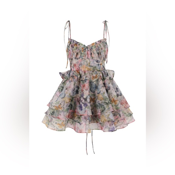 Selkie The Shakespeare Puff Mini Dress in Butterfly Botanics - Picture 4 of 12